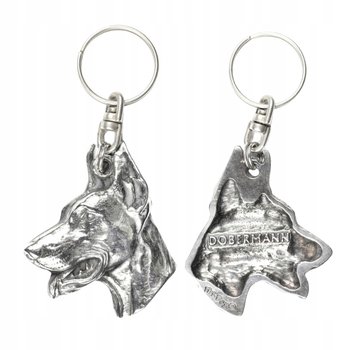 Doberman, Dobermann I - posrebrzany brelok z psem w pudełku ozdobnym, ozdoba torebki, zawieszka do plecaka marki Art-Dog - Art-Dog