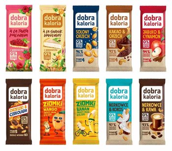 Dobra Kaloria Zestaw Zdrowych Batonów Bez Cukru 10szt Mix Fit Przekąska - DOBRA KALORIA