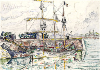 Docks at Saint Malo, Paul Signac - plakat 70x50 cm - Galeria Plakatu