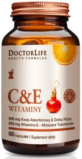 Zdjęcia - Witaminy i składniki mineralne Lifecell Suplement diety, Doctor Life C&E, Witamina C + E, 60 Kaps. 
