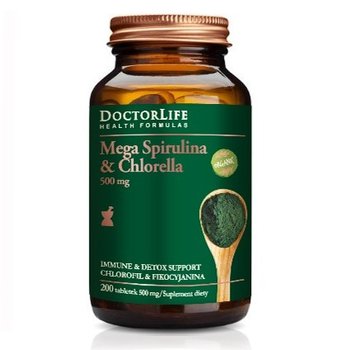 Doctor Life, Suplement diety Mega Spirulina & Chlorella 500 mg, 200 tab. - Inna marka