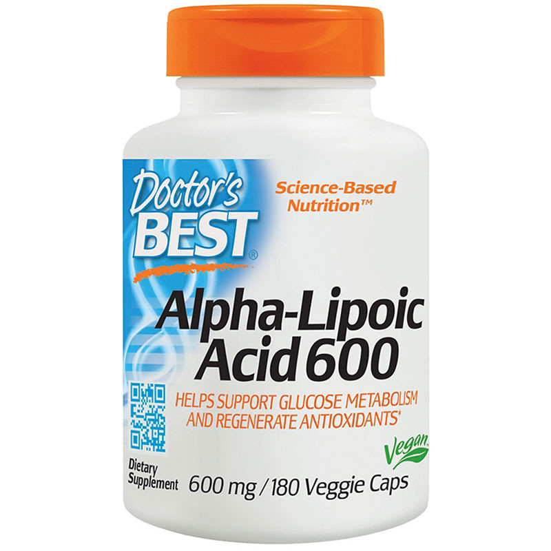 Zdjęcia - Witaminy i składniki mineralne Doctors Best Doctor'S Best Alpha-Lipoic Acid 600 Suplement diety, 180 vege kaps. 