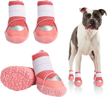Dog Shoes Dog Boots for Small Medium Dogs,Dog Snow Boots Adjustable Breathable Fabric Paw Protector Anti-Slip Anti-Water Dog Boots for Walking Running Rain Snow Cold Weather 4PCS(3#) - Inna marka