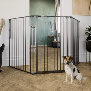 DogSpace - Rocky L – bardzo wysoka, przykręcana bramka dla psa, czarna (90-221cm)  - Baby Dan
