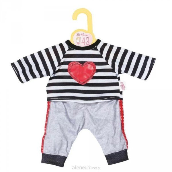 Zdjęcia - Wszystko dla lalek Zapf Dolly Moda - Striped Joggingsuit Heart 43cm 