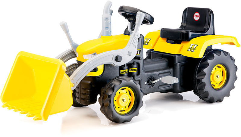 Dolu, Duży traktor na pedały z koparką, żółty