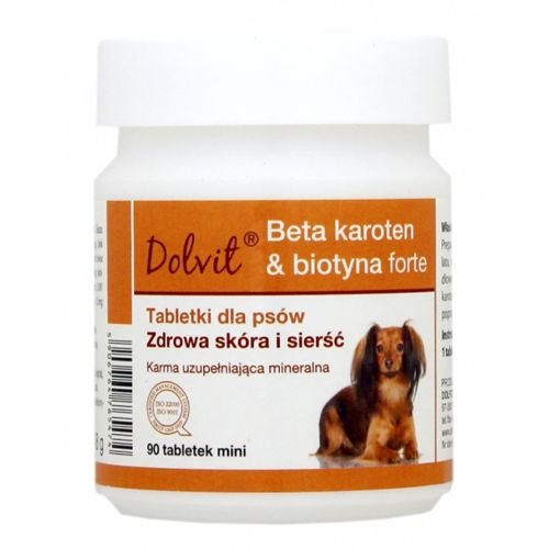 Фото - Ліки й вітаміни Dolfos Dolvit Beta karoten & biotyna forte Mini 90 tabletek 