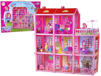 Domek Dla Lalek DIY Willa Lalka Wyposażenie Różowa - Lean Toys