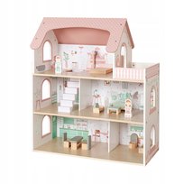 Domek dla lalek drewniany LULILO Peonio 70cm LED róż
