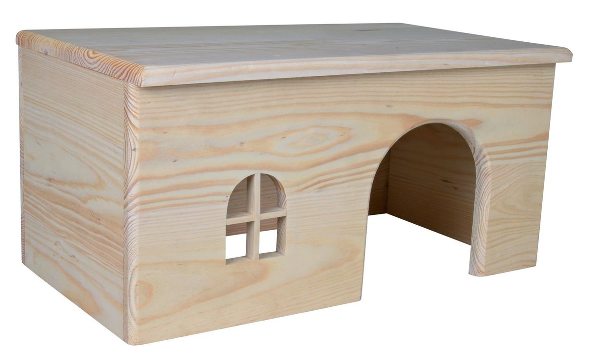 Фото - Клітка / будиночок для гризуна Trixie Domek drewniany z drzewa sosnowego dla królika 40×20×23 cm 