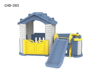 Domek ogrodowy dla dzieci + Zjeżdżalnia 3w1 Niebieski Dach - RAMIZ