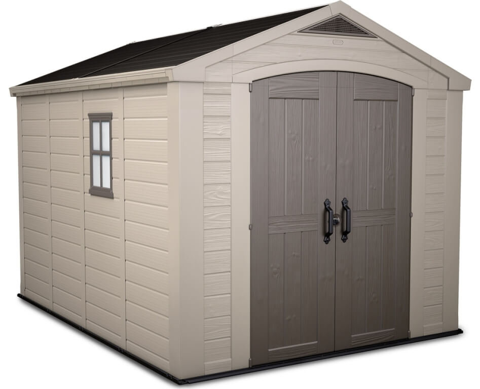 Domek ogrodowy KETER Factor, kremowy, 256,5x331,5x243 cm