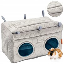 DOMEK PODWIESZANY DWA WEJŚCIA dla Świnek Gryzoni Szynszyli Fretki 34x22cm