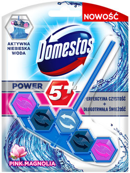 Domestos, Kostka zapachowa do toalet Power 5+, Aktywna Niebieska Woda, Pink, 53 g - Domestos