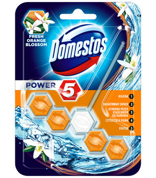 Domestos, Kostka zapachowa do toalet Power 5, Orange Blossom, 55 g - Domestos