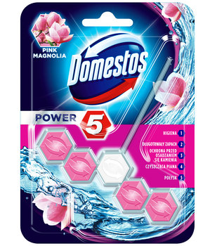Domestos, Kostka zapachowa do toalet Power 5, Pink Magnolia, 55 g - Domestos