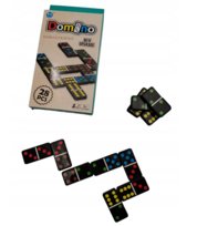 Domino 28 szt. Czarne Kostki w Pudełku Gra Rodzinna Logiczna Kolorowe Inna marka