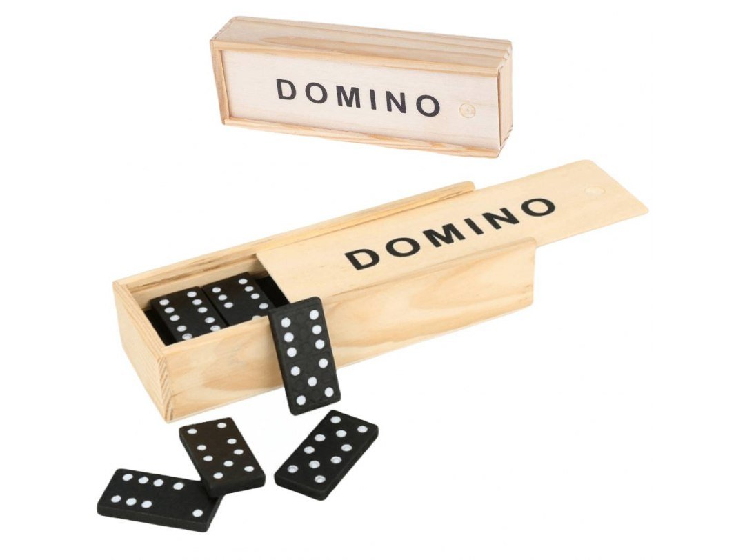 Domino 28 X Drewniane Klocki Gra Rodzinna Pudełko