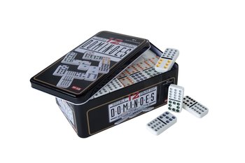 Domino DOUBLE 12 z kolorowymi oczami w metalowym pudełku. 91 szt - Inna marka
