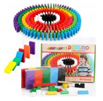 DOMINO Drewniane Klocki Do Przewracania 200 SZTUK OKAMI