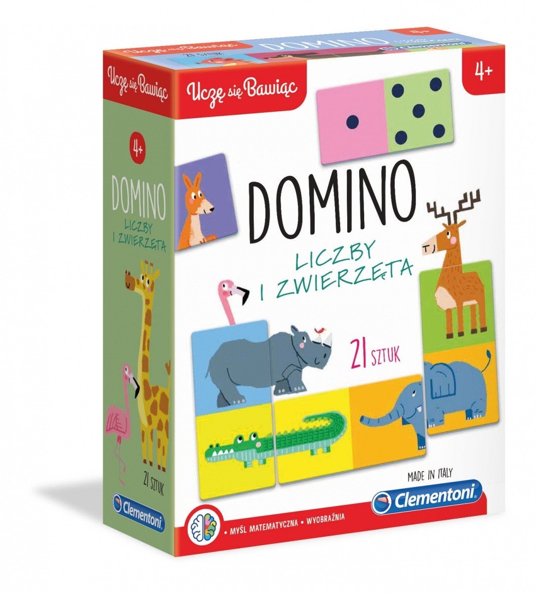 Domino Liczby i Zwierzęta, Clementoni, gra planszowa