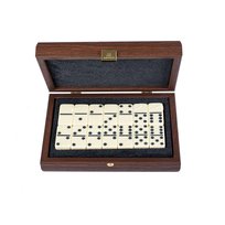 Domino Reverie – głęboki orzech w stylowej drewnianej obudowie vintage, gra planszowa, Manopoulos Manopoulos