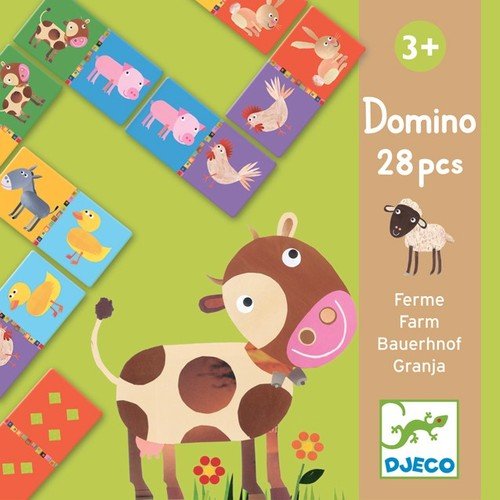 Domino Zwierzęta z Farmy, gra logiczna, Djeco