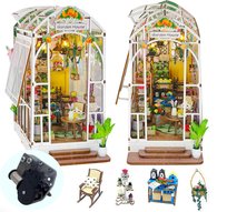 DOMKI DIY OGRODOWY Z OŚWIETLENIEM LED ZAKĄTEK KSIĄŻKOWY 3D PREZENT