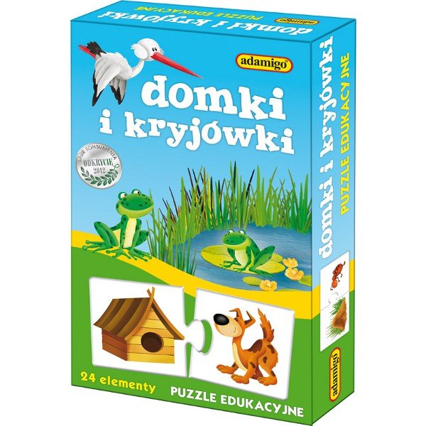Domki i kryjówki, puzzle edukacyjne, Adamigo