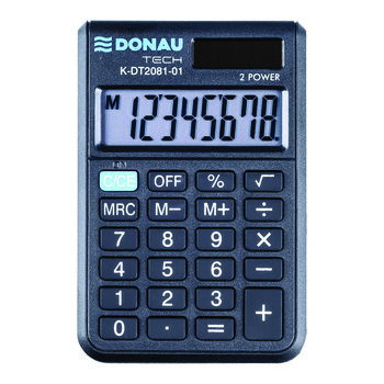 Donau, Kalkulator kieszonkowy 8 cyfrowy K-DT2081, czarny, 90x60x11 mm - Donau