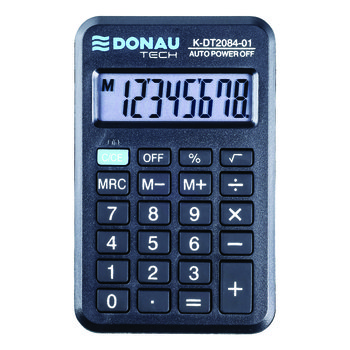 Donau, Kalkulator kieszonkowy 8 cyfrowy K-DT2084, czarny, 97x60x11 mm - Donau