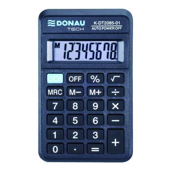 Donau, Kalkulator kieszonkowy 8 cyfrowy K-DT2085, czarny, 114x69x18 mm - Donau