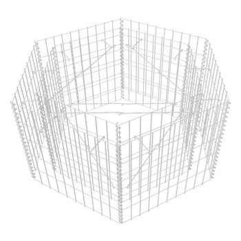 Donica gabionowa 100x90x50 srebrna - Zakito Europe