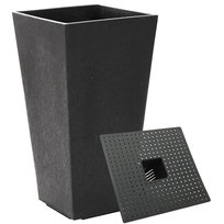 Donica na taras balkon ECO czarna duża 50 cm MROZOODPORNA Z WKŁADEM