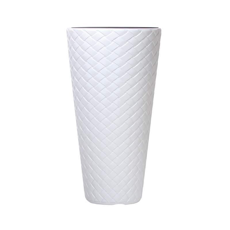 Donica ogrodowa DEKORACJADOMU Matuba, biała, 40 cm, 57 l