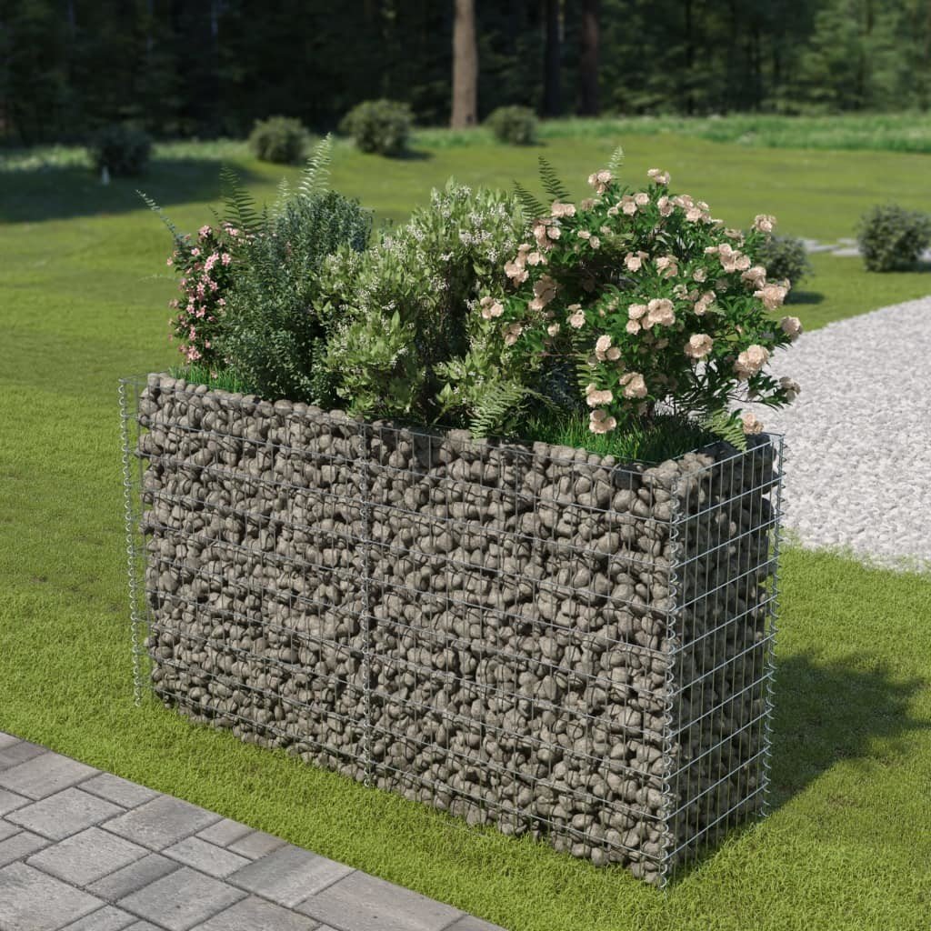 Donica ogrodowa gabion VIDAXL, srebrna, 180x50x100 cm