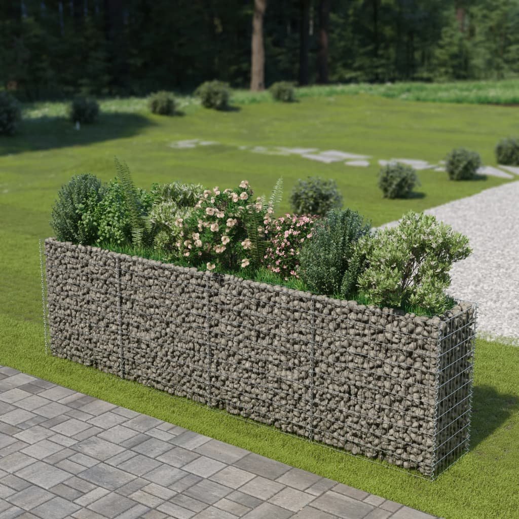 Donica ogrodowa gabion VIDAXL, srebrna, 360x50x100 cm