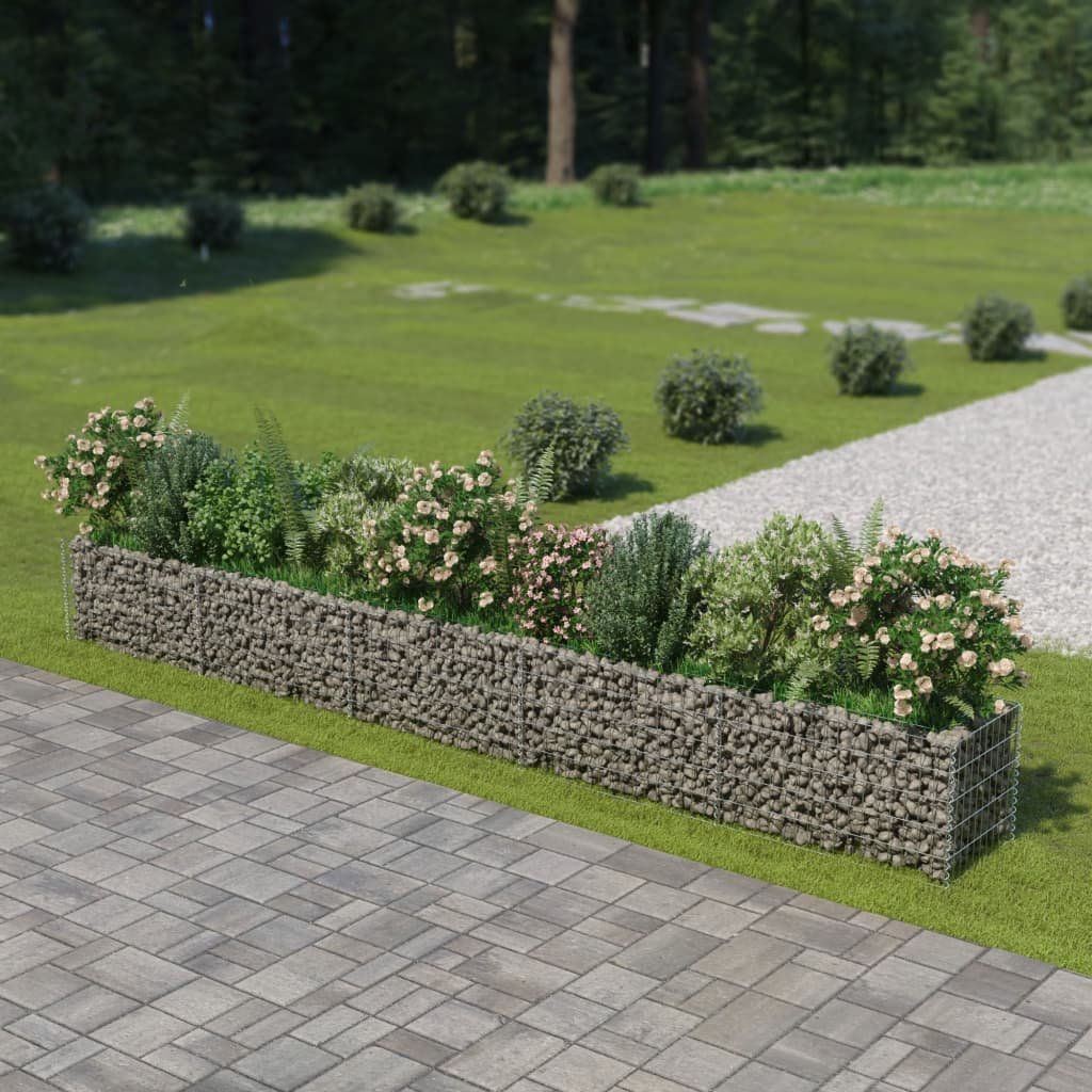 Donica ogrodowa gabion VIDAXL, srebrna, 450x50x50 cm
