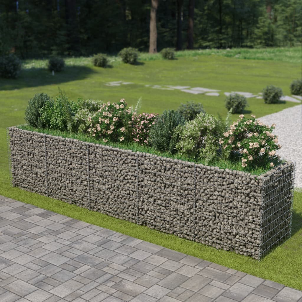 Donica ogrodowa gabion VIDAXL, srebrna, 450x90x100 cm