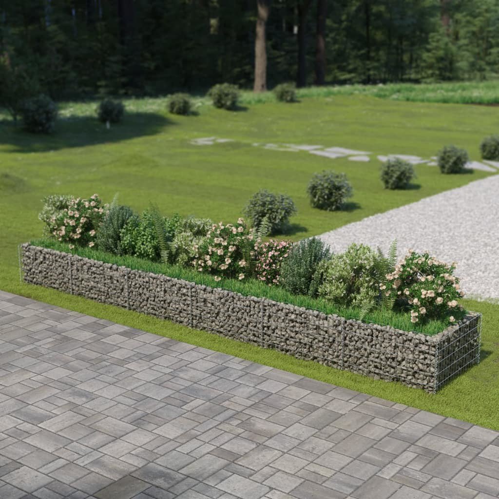 Donica ogrodowa gabion VIDAXL, srebrna, 540x90x50 cm