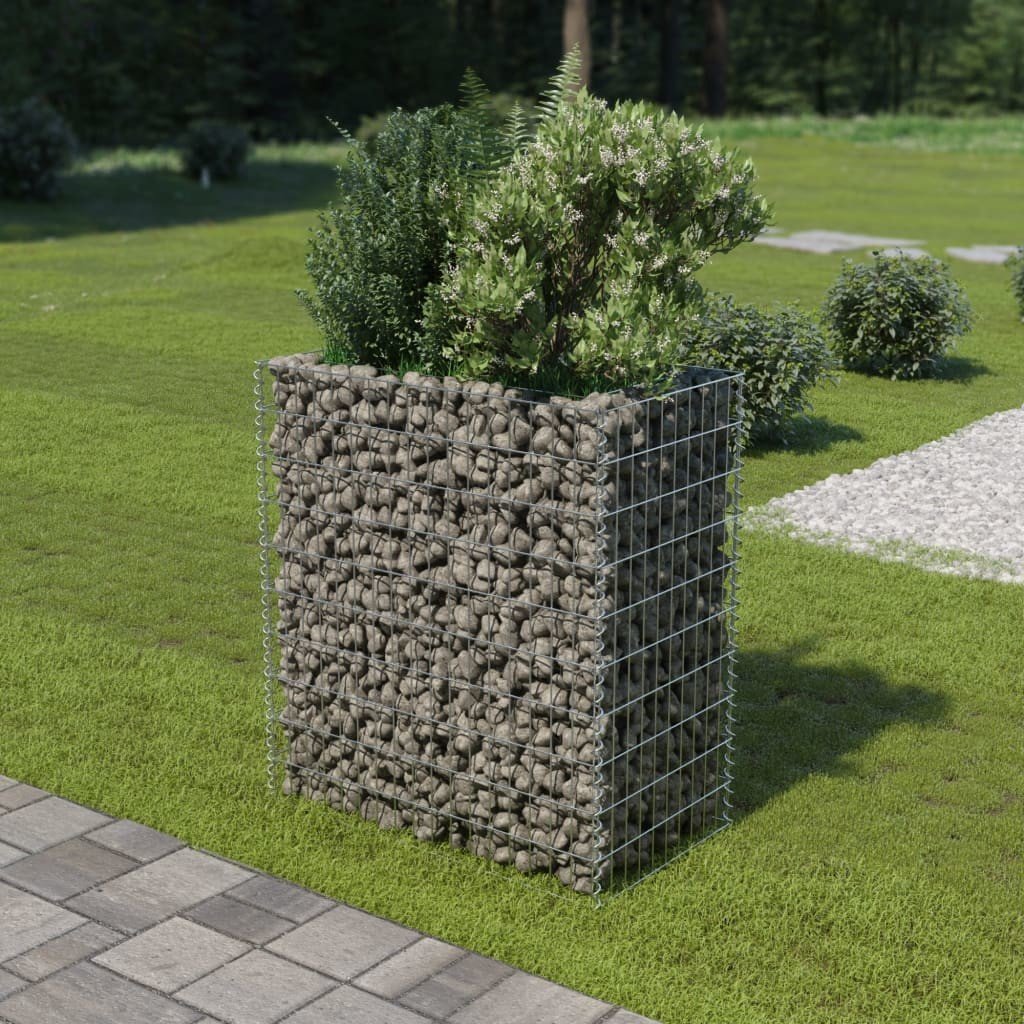 Donica ogrodowa gabion VIDAXL, srebrna, 90x50x100 cm