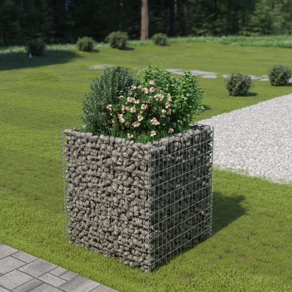 Donica ogrodowa gabion VIDAXL, srebrna, 90x90x100 cm