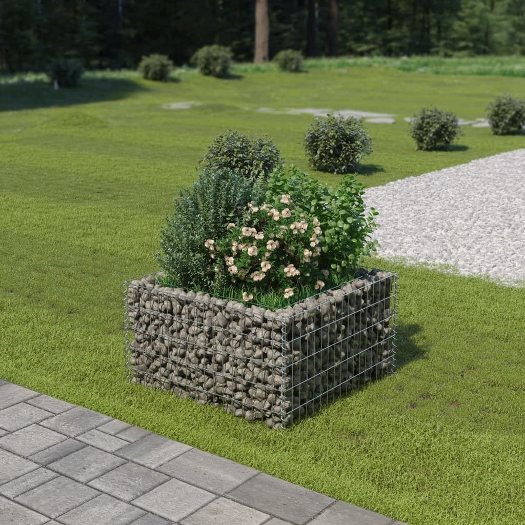 Donica ogrodowa gabion VIDAXL, srebrna, 90x90x50 cm