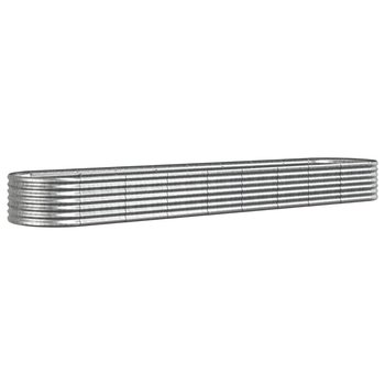 Donica ogrodowa - srebrna, stalowa, 368x80x36 cm - Zakito