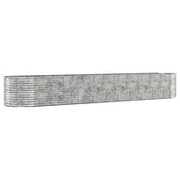Donica ogrodowa - srebrna, stalowa, 507x100x68 cm