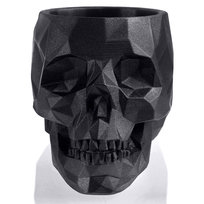 Donica Skull Low-Poly Black Metallic Poli 24 Cm