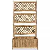 Donica z pergolą VIDAXL, z trejażem, bambusowa, 70 cm 