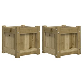 Donice ogrodowe drewniane impregnowane, 31x31x31 c - Zakito Europe