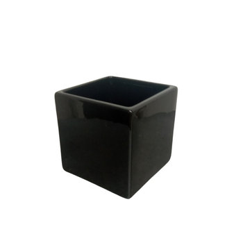 Doniczka ceramiczna kwadrat czarna czarny - Wisan S.A.