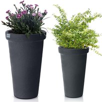 Doniczka Donica Ogrodowa 30/40 Cm Zestaw Efekt Cegły Na Taras Do Ogrodu Domu Antracytowa